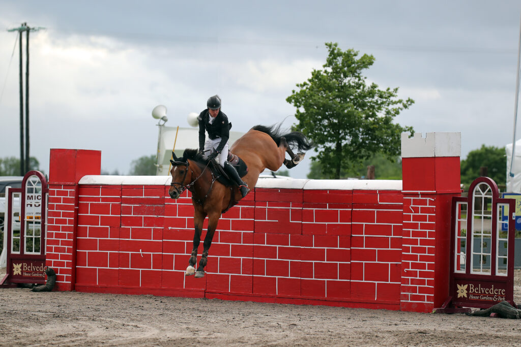 Nano Healy joint winner of the Puissance 2-6-19. Photo by Laurence dunne jumpinaction.net